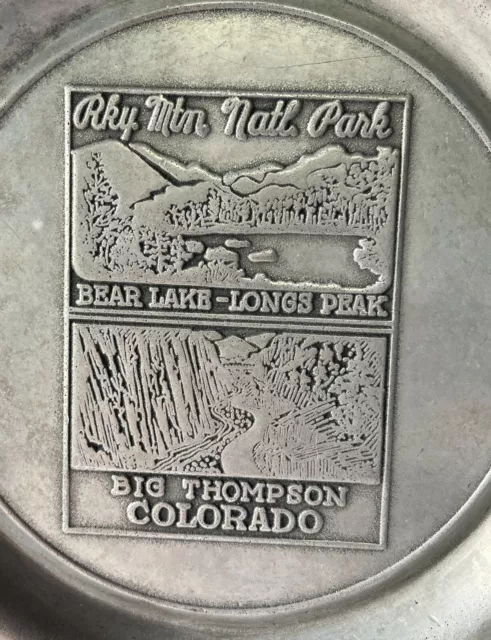Vintage Wilton Columbia PA RWP Pewter Plate, Rky Mtn Natl Park Big Thompson CO 2