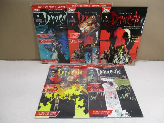 Bram Stoker's Dracula 1-4 + Red Foil #1 Topps Comics! Thomas! Mignola! b2650