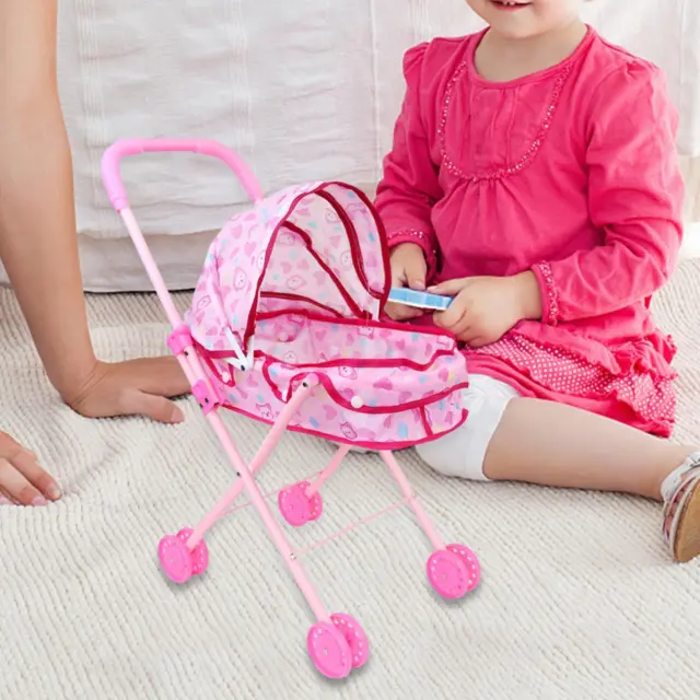 Smoby poussette jouet pour deux poupées maxi-cosi rose clair