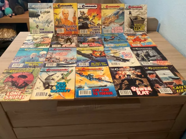 Vintage commando comics job lot of 20 comics, good condition