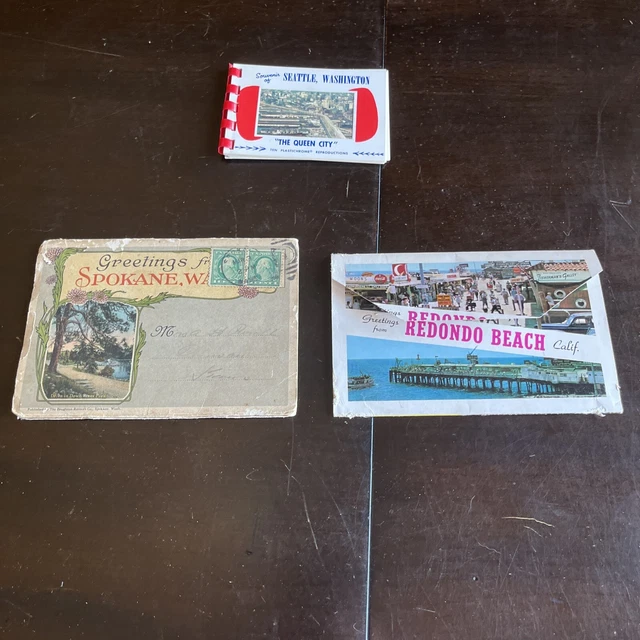 vintage postcard album Spokane WA  Redondo CA Seattle WA 1950’s 1960’s