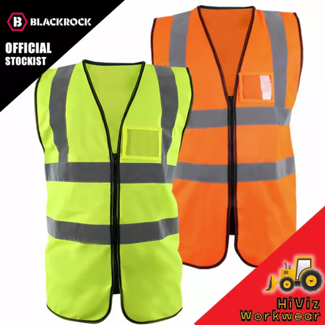 Blackrock Zipped Executive Hi-Vis Waistcoat Vest Mens Workwear High Viz Safety