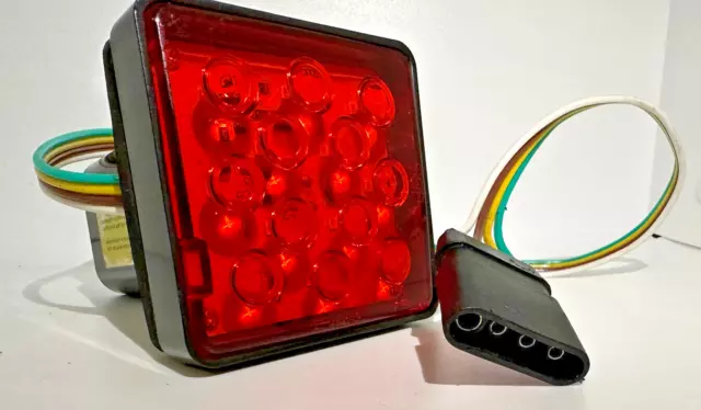 CZC AUTO Red Lens Trailer Hitch Cover with 12 LED Brake Light Fit 2" Receiver