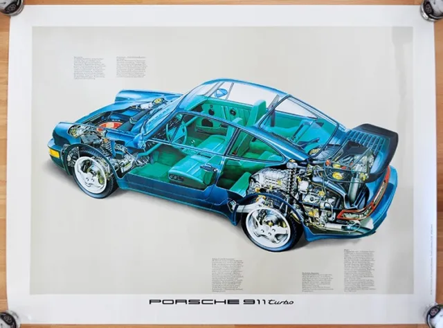 orig. Porsche Plakat Poster "Fahren in seiner schönsten Form" Porsche 911 Turbo