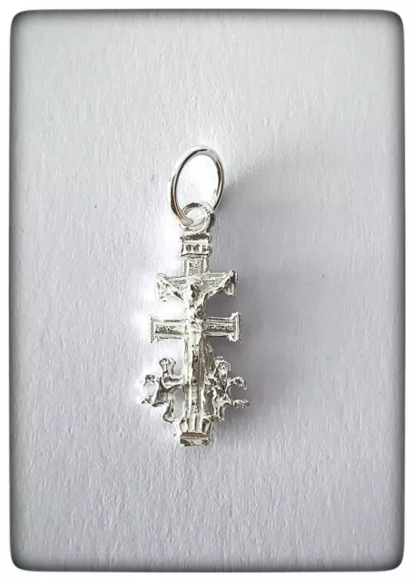 CRUZ DE CARAVACA PLATA DE LEY 925 ml CON CADENA CARAVACA CROSS WITH CHAIN SILVER