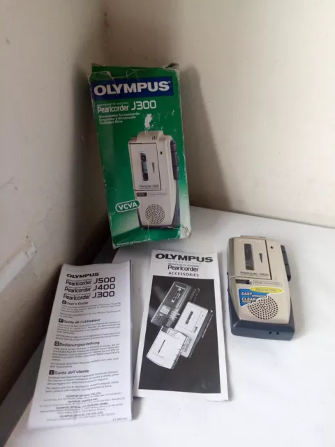 Olympus J300 Pearlcorder Microcassette recorder dictaphone boxed with manual