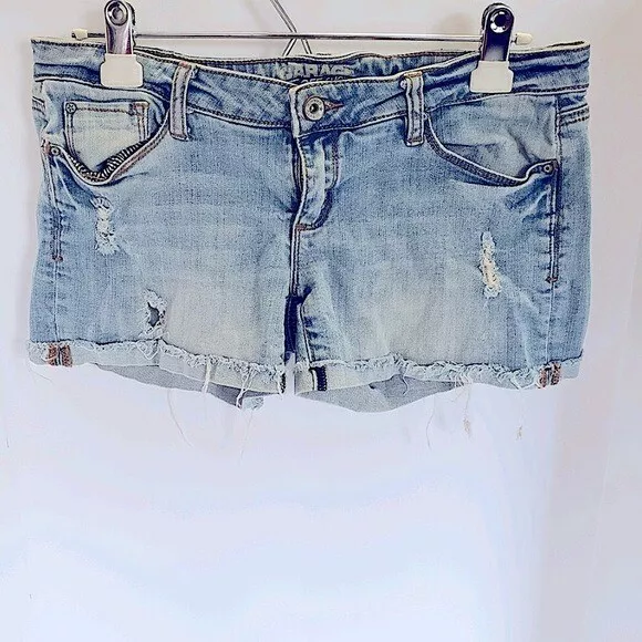 Garage Denim Women Shorts Size 7 Distressed Cut Off Jean Light Wash