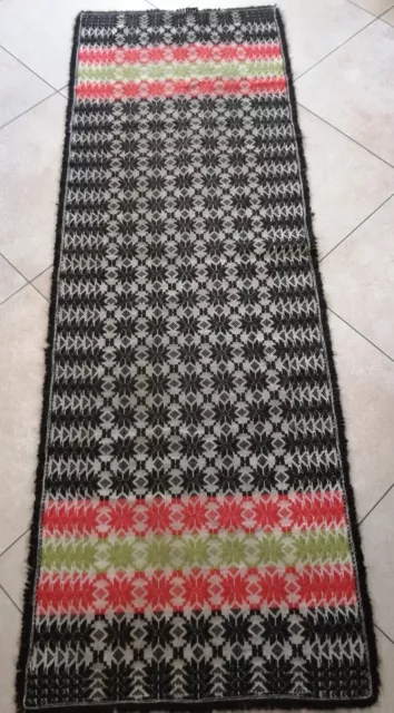 Tappeto Artigianale Sardo Nero/Verde/Rosso