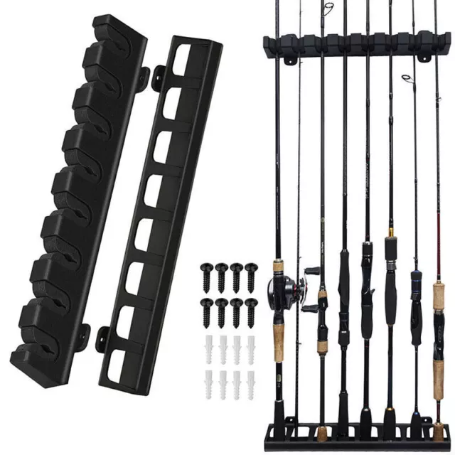 Fishing Rod Storage Rack Wall Mounted Fishing Rod Holder Vertical/Horizontal New