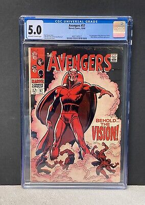 Avengers #57 CGC VG/FN 5.0 Off White to White 1st Appearance Vision! Marvel 1968