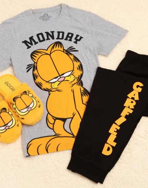 Garfield Mens Pyjamas Adults Lazy Monday Cat Movie T-Shirt Trousers Pjs 3
