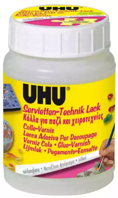 [Ref:47435] UHU Flacon 150 ml colle-vernis pour serviettes, aspect satiné,sans