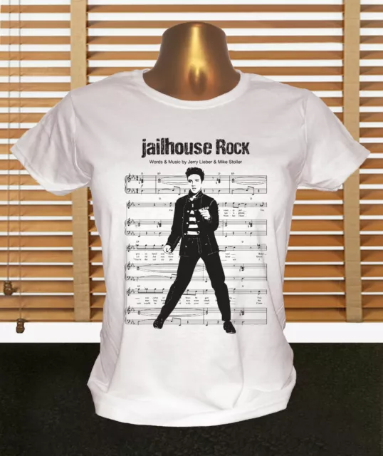 Elvis Presley Jailhouse Rock Music sheet with Lyrics - Women's T shirt