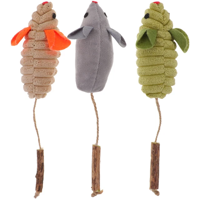 3 piezas Gatos Ratones Juguete Masticar Juguete Catnip Toys Gatitos Juguete