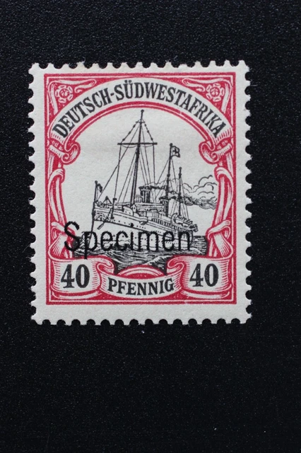 DEUTSCHE KOLONIEN DSWA 40 Pf MI Nr. 17 AUFDRUCK "SPECIMEN" UNGEBRAUCHT + FALZ