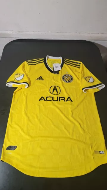 Columbus Crew Adidas MLS Soccer Jersey White Yellow Men’s S 2003