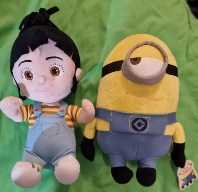 STUART & AGNES Soft Plush Cuddly Toy Genuine Despicable Me Minions Minion 12"