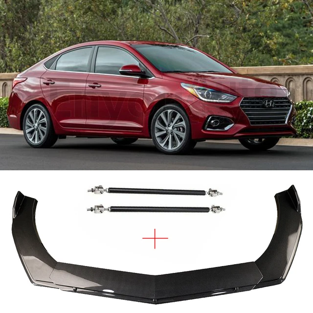Front Bumper Lip + Strut Rods carbon fiber For Hyundai Elantra Sonata Genesis