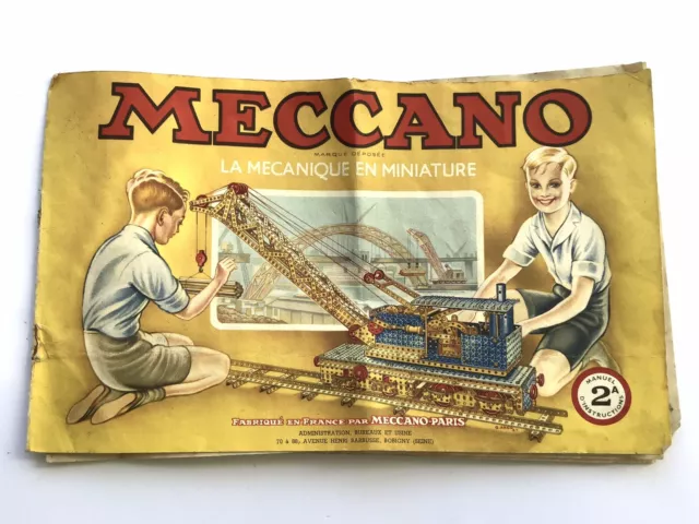 JOUET MECCANO LIVRET NOTICE VINTAGE 1950´s JEU D’ENFANT CONSTRUCTION MÉCANIQUE