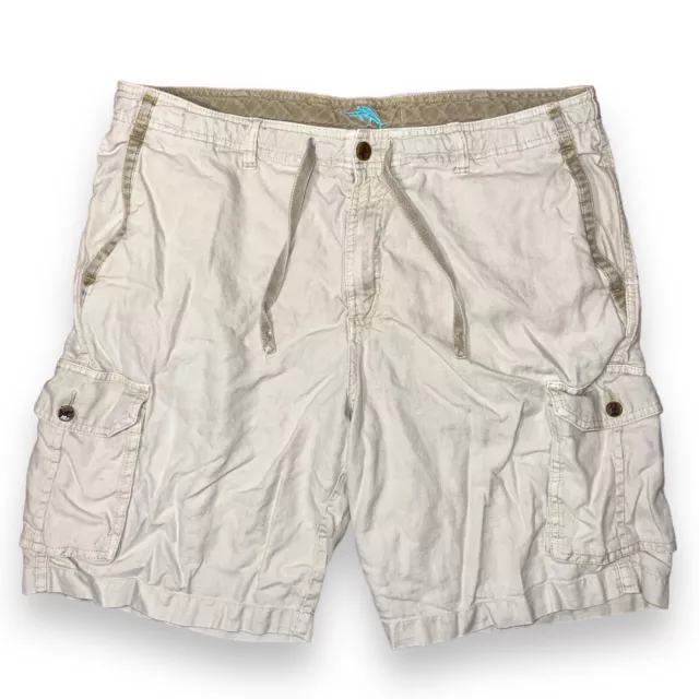 Tommy Bahama Shorts Mens 36 Tan Cargo Relaxed Lightweight Summer Breathable