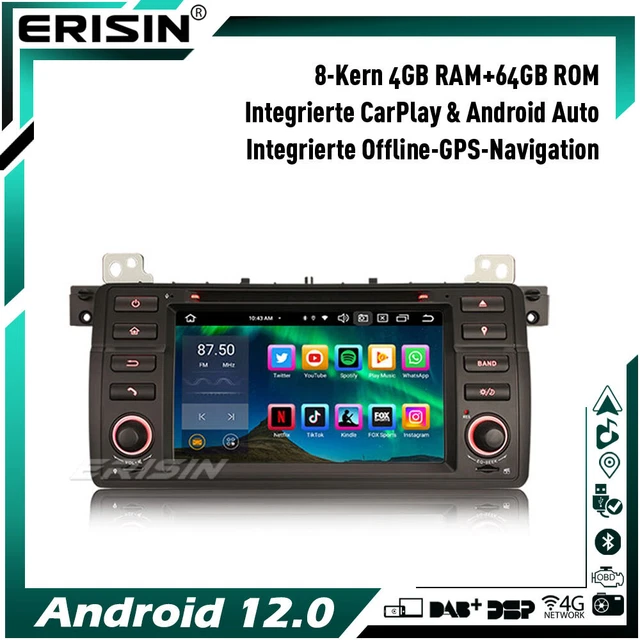 8 core 64 GB Android 12 autoradio GPS navigatore WiFi per BMW Serie 3 E46 M3 Rover 75 MG ZT