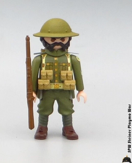PLAYMOBIL Custom WW1 Soldato Esercito Britannico Prima Guerra Mondiale Con Fucile