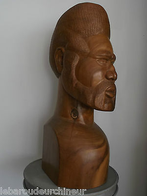 Ancienne statue de Tahiti ou des iles signé old isle statue Kanak Nouvelle cale