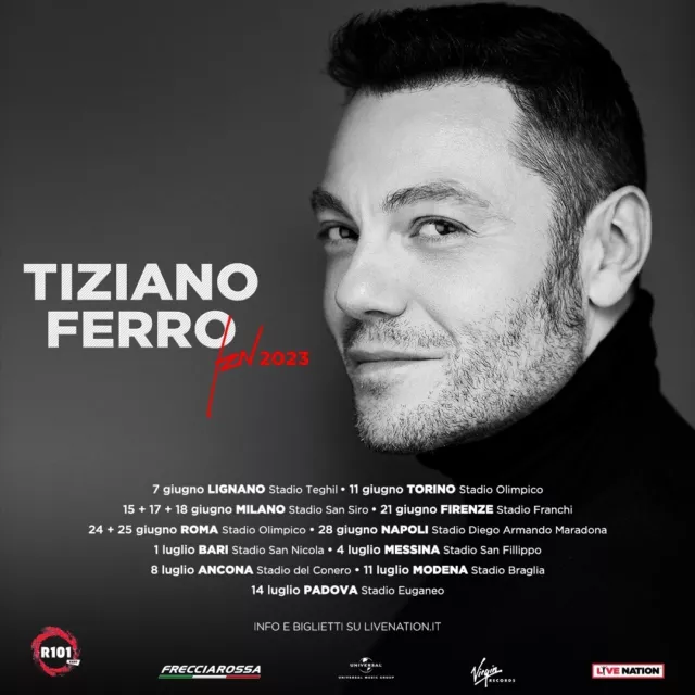 Biglietti Concerto Tiziano Ferro - PRATO GOLD - Roma Stadio Olimpico 24/06/2023