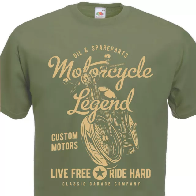 T-shirt Motorcycle Legend Mens Biker top motorbike Custom Motors Motard Moto 60'