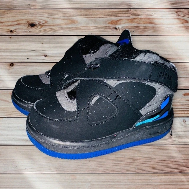 K1 Nike Air Jordan Fusion 8 Sneakers Youth Black Shoes Toddler Size 5C