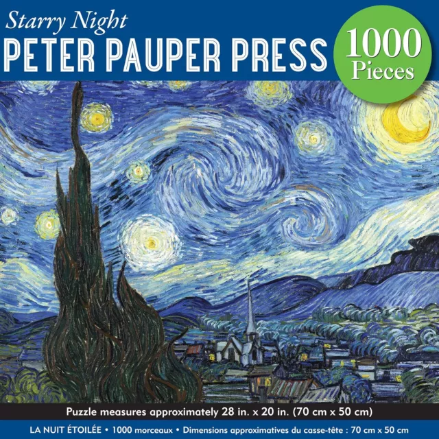 Starry Night 1000 Piece Jigsaw Puzzle Van Gogh Gift Him Her Peter Pauper Press 2