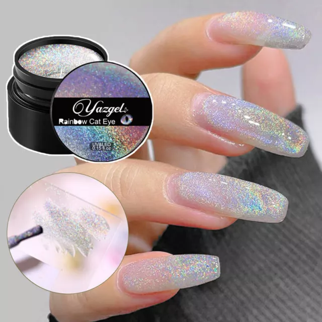 Gel arco iris esmalte de uñas universal diamante brillante belleza
