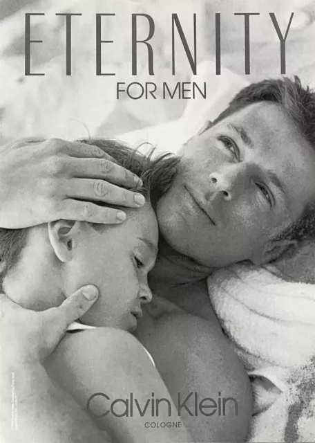 1991 ETERNITY For Men Cologne by CALVIN KLEIN Dad & Son Photo Vintage PRINT AD
