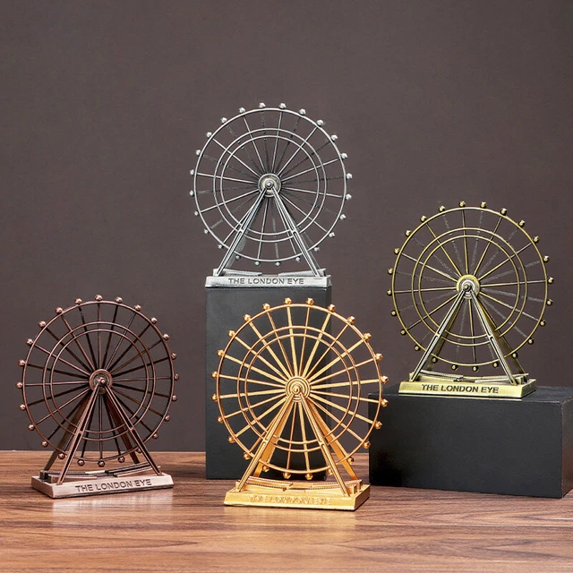 Ferris Wheel Model Retro Metal Home Decoration Creative Rotatable Ferris Wheel
