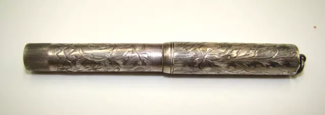 Waterman Ideal 452 1/2 V Engraved Sterling Silver Fountain Pen