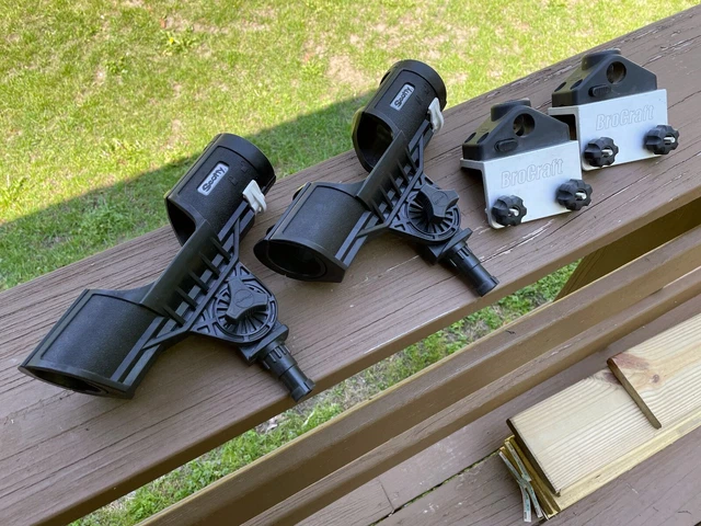 Scotty ORCA Rod Holders with Mounts and Brocraft Track Mounts & Reel Cover