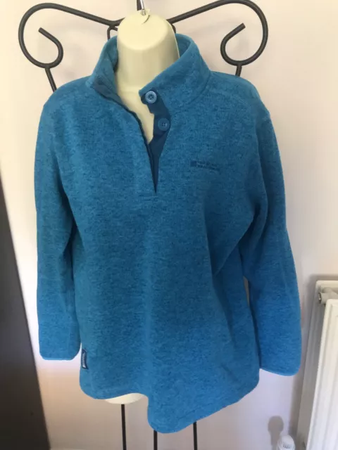 Pullover in pile da donna blu acqua magazzino montagna taglia 12 effetto segno