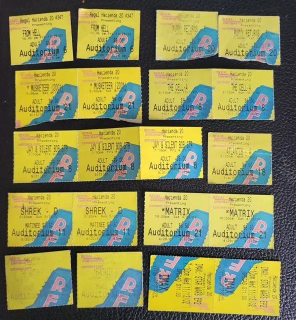 Regal cinemas Vintage Movie Ticket Stubs Personal Collection Conditions Vary