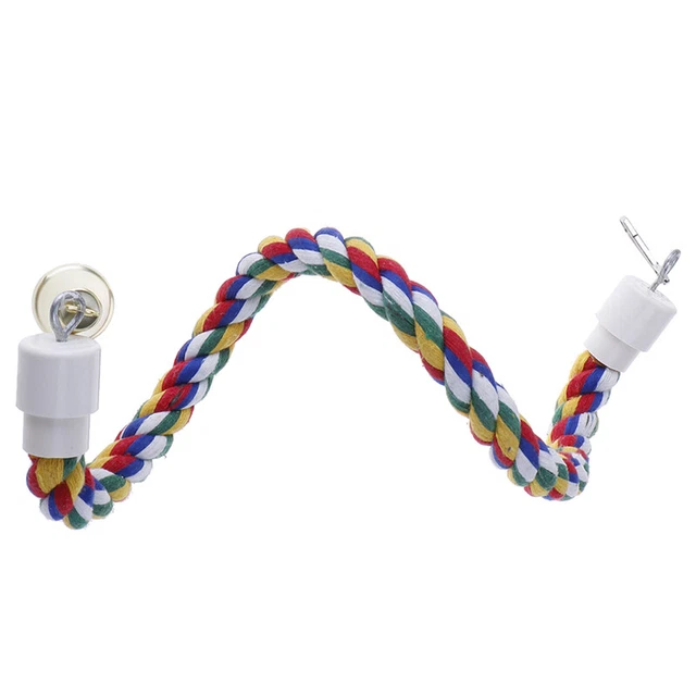 50cm/19.7in Bird Perch Spiral Cotton Rope Chewing Parrot Climbing Standing T^lk