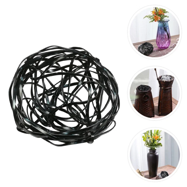 Jaula de aleación de aluminio arreglo floral de rejilla fija negra