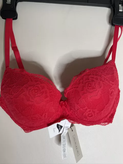 Intimissimi Lingerie Bralette Bra Top Lace Embroidered US 34B Red White  Fairy 