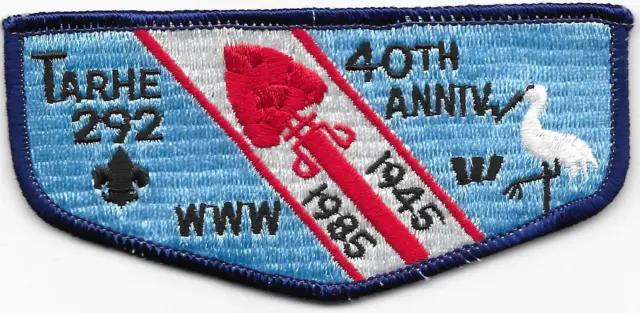 S16 Tarhe Lodge 292 40th Anniversary Flap Boy Scouts of America BSA