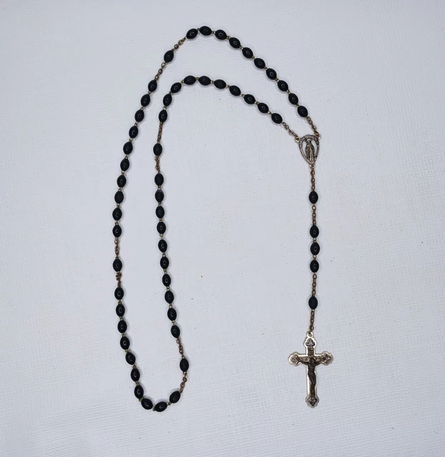 Wooden Beaded Crucifix Rosary Wood Prayer Beads Catholic