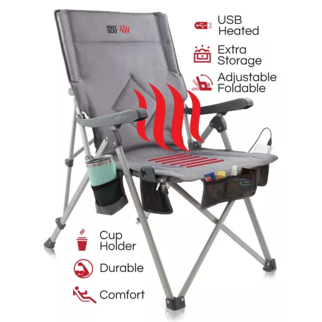 POP Design, The Hot Seat, Heated Portable Chair, Perfect for Camping, Sports