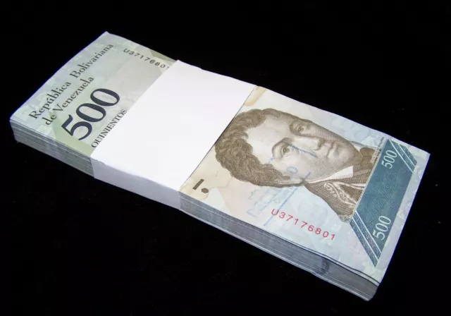 100 x Venezuela 500 Bolivares, 2017 issue / aUNC banknotes / currency bundle