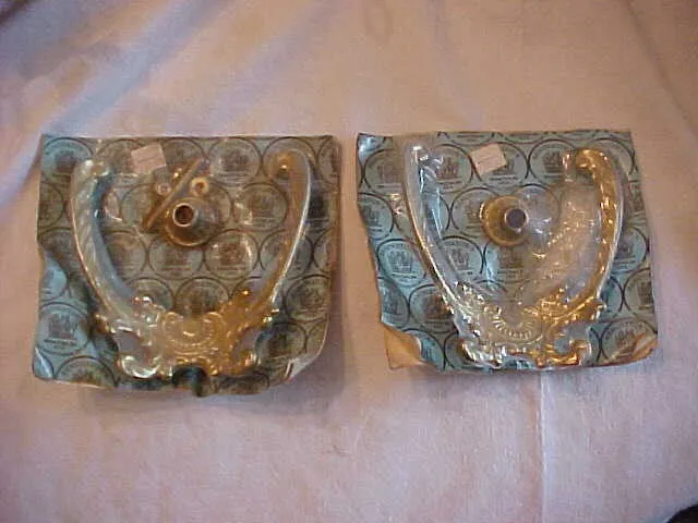 Pair of Victorian Style BRASS Double Hall Seat or Coat Rack Hooks RENOVATOR'S