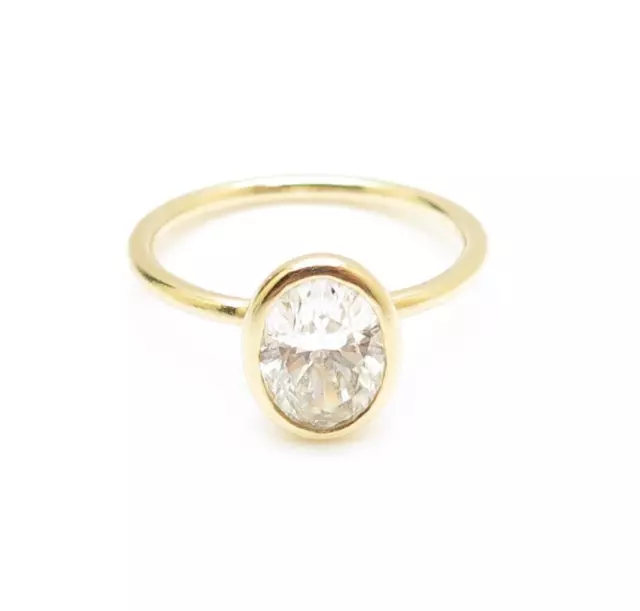 14K YELLOW GOLD Natural Moissanite Oval Engagement ring size 6 $650.00 ...