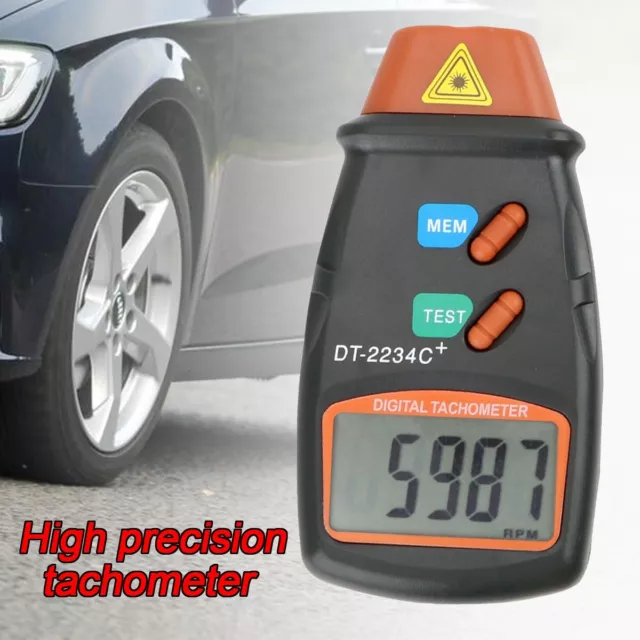 Digital Tachometer Non Contact Laser Photo RPM Tach Meter Motor Speed Gauge