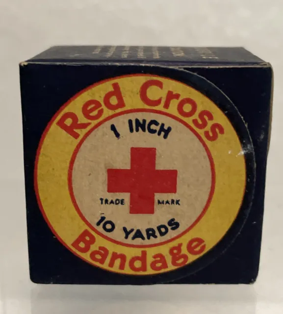 Vintage Red Cross Bandage box Johnson & Johnson Unopened 10yds 1 1/2"