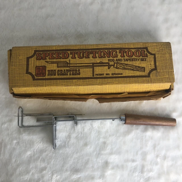 Juego de herramientas de mechón de velocidad y tapiz vintage para artesanos de alfombras con instrucciones